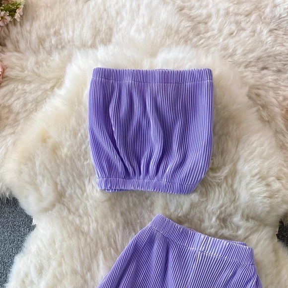 LAVENDER TWO PIECE TIBE TOP WITH FLARE PANTS - Picture 3 of 3